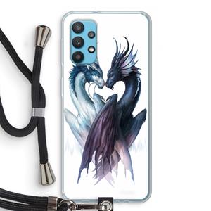 CaseCompany Yin Yang Dragons: Samsung Galaxy A32 4G Transparant Hoesje met koord