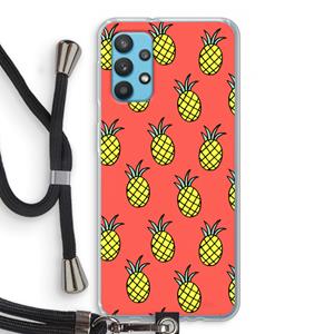 CaseCompany Ananas: Samsung Galaxy A32 4G Transparant Hoesje met koord