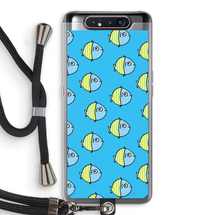 CaseCompany Visjes: Samsung Galaxy A80 Transparant Hoesje met koord