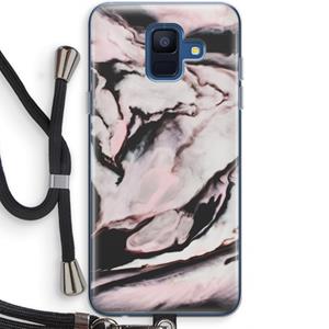 CaseCompany Roze stroom: Samsung Galaxy A6 (2018) Transparant Hoesje met koord