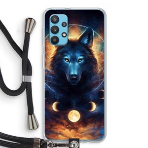 CaseCompany Wolf Dreamcatcher: Samsung Galaxy A32 4G Transparant Hoesje met koord