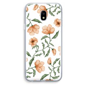 CaseCompany Peachy flowers: Samsung Galaxy J3 (2017) Transparant Hoesje