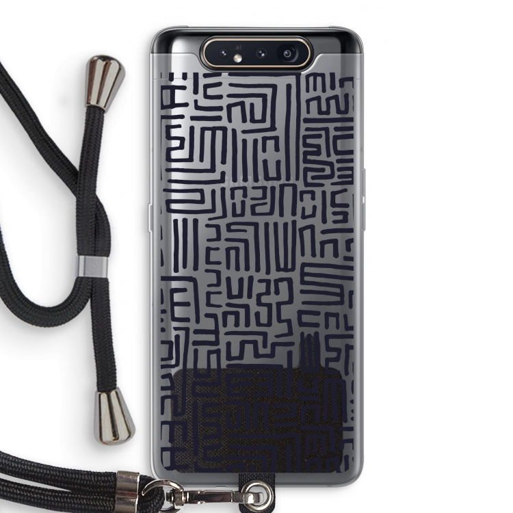 CaseCompany Moroccan Print: Samsung Galaxy A80 Transparant Hoesje met koord