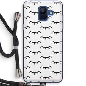 CaseCompany Wimpers: Samsung Galaxy A6 (2018) Transparant Hoesje met koord
