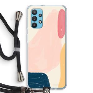 CaseCompany Saturday Flow: Samsung Galaxy A32 4G Transparant Hoesje met koord