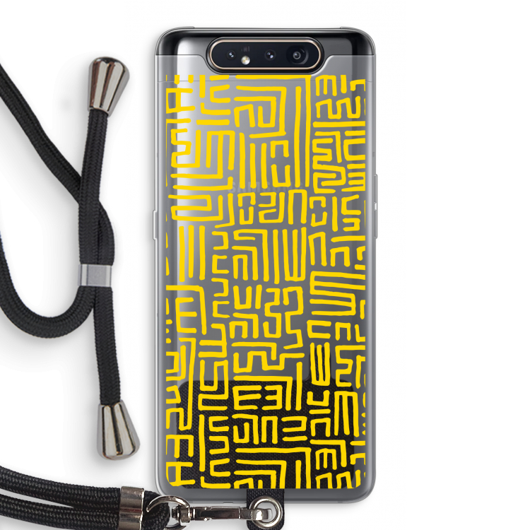 CaseCompany Majorelle Blue Print: Samsung Galaxy A80 Transparant Hoesje met koord