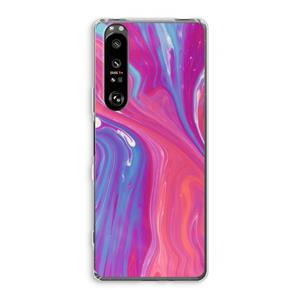 CaseCompany Paarse stroom: Sony Xperia 1 III Transparant Hoesje