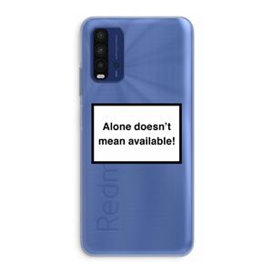 CaseCompany Alone: Xiaomi Redmi 9T Transparant Hoesje