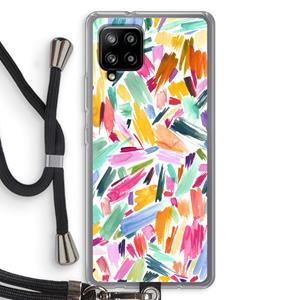 CaseCompany Watercolor Brushstrokes: Samsung Galaxy A42 5G Transparant Hoesje met koord