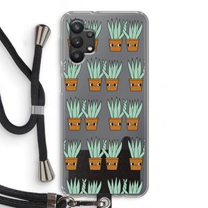 CaseCompany Sansevieria: Samsung Galaxy A32 5G Transparant Hoesje met koord