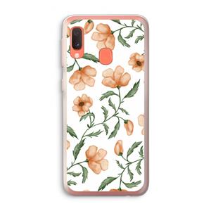 CaseCompany Peachy flowers: Samsung Galaxy A20e Transparant Hoesje