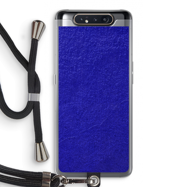 CaseCompany Majorelle Blue: Samsung Galaxy A80 Transparant Hoesje met koord