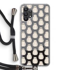 CaseCompany Uilen: Samsung Galaxy A32 5G Transparant Hoesje met koord