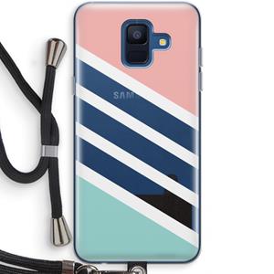 CaseCompany Strepen pastel: Samsung Galaxy A6 (2018) Transparant Hoesje met koord