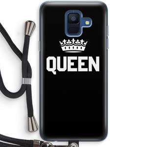 CaseCompany Queen zwart: Samsung Galaxy A6 (2018) Transparant Hoesje met koord