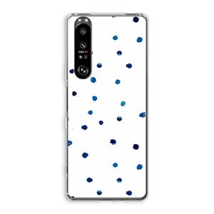 CaseCompany Blauwe stippen: Sony Xperia 1 III Transparant Hoesje