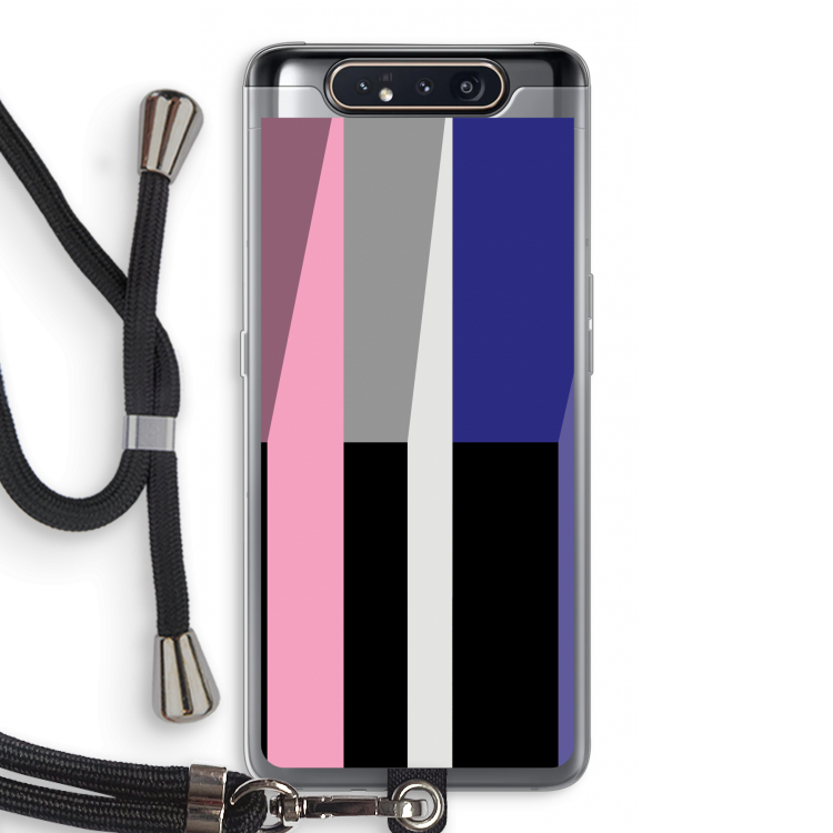 CaseCompany Gestalte 4: Samsung Galaxy A80 Transparant Hoesje met koord