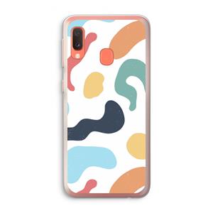 CaseCompany Memphis Shapes Blue: Samsung Galaxy A20e Transparant Hoesje