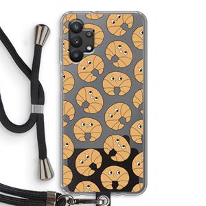 CaseCompany Croissant: Samsung Galaxy A32 5G Transparant Hoesje met koord