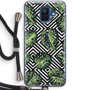 CaseCompany Geometrische jungle: Samsung Galaxy A6 (2018) Transparant Hoesje met koord