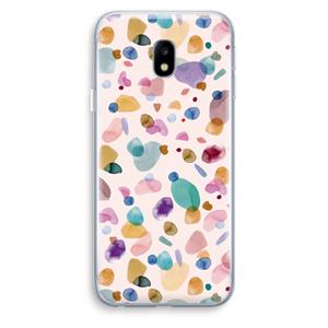 CaseCompany Terrazzo Memphis Pink: Samsung Galaxy J3 (2017) Transparant Hoesje