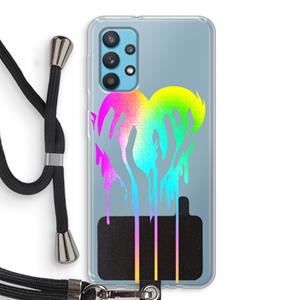 CaseCompany Hold My Heart: Samsung Galaxy A32 4G Transparant Hoesje met koord