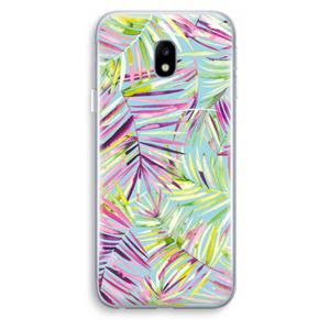 CaseCompany Tropical Palms Blue: Samsung Galaxy J3 (2017) Transparant Hoesje