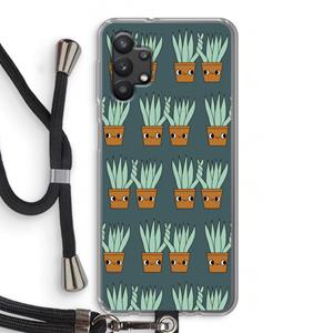 CaseCompany Sansevieria: Samsung Galaxy A32 5G Transparant Hoesje met koord