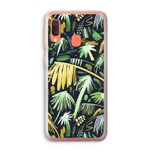 CaseCompany Tropical Palms Dark: Samsung Galaxy A20e Transparant Hoesje