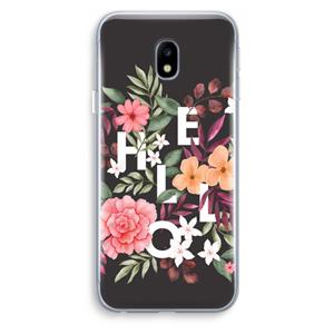 CaseCompany Hello in flowers: Samsung Galaxy J3 (2017) Transparant Hoesje