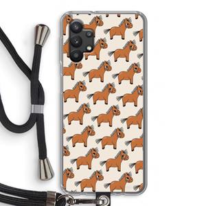 CaseCompany Pony: Samsung Galaxy A32 5G Transparant Hoesje met koord
