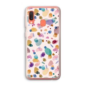 CaseCompany Terrazzo Memphis Pink: Samsung Galaxy A20e Transparant Hoesje