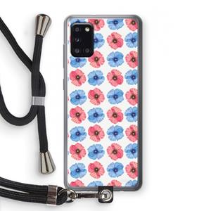 CaseCompany Klaproosjes: Samsung Galaxy A31 Transparant Hoesje met koord