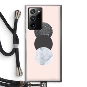 CaseCompany Marmeren cirkels: Samsung Galaxy Note 20 Ultra / Note 20 Ultra 5G Transparant Hoesje met koord