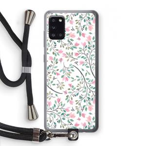CaseCompany Sierlijke bloemen: Samsung Galaxy A31 Transparant Hoesje met koord