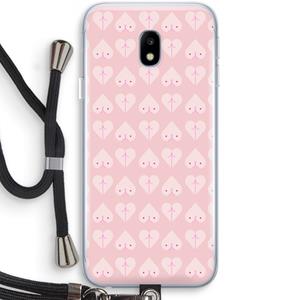 CaseCompany Ass 'n Titties: Samsung Galaxy J3 (2017) Transparant Hoesje met koord