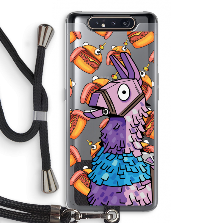 CaseCompany Loot Burger: Samsung Galaxy A80 Transparant Hoesje met koord