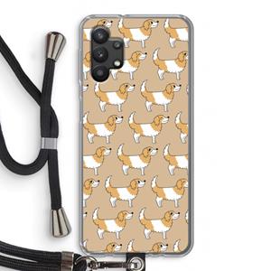 CaseCompany Doggy: Samsung Galaxy A32 5G Transparant Hoesje met koord