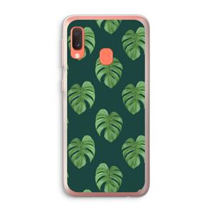 CaseCompany Monstera leaves: Samsung Galaxy A20e Transparant Hoesje
