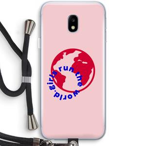 CaseCompany Run The World: Samsung Galaxy J3 (2017) Transparant Hoesje met koord