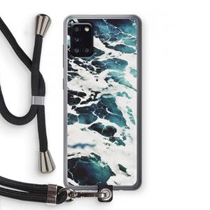 CaseCompany Golven: Samsung Galaxy A31 Transparant Hoesje met koord
