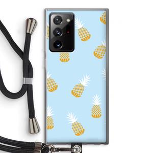 CaseCompany Ananasjes: Samsung Galaxy Note 20 Ultra / Note 20 Ultra 5G Transparant Hoesje met koord