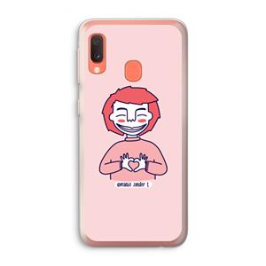 CaseCompany Hartje: Samsung Galaxy A20e Transparant Hoesje