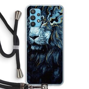 CaseCompany Darkness Lion: Samsung Galaxy A32 4G Transparant Hoesje met koord
