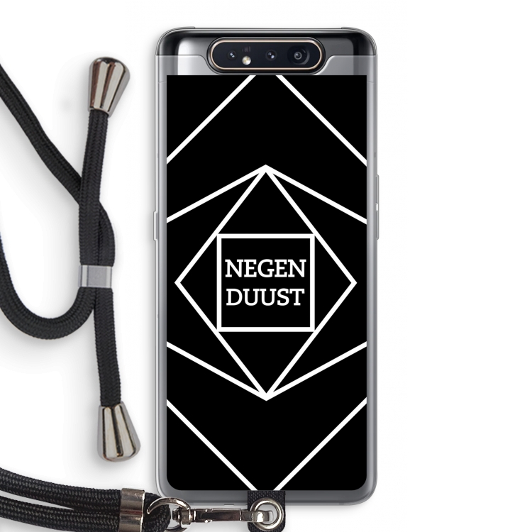 CaseCompany Negenduust geometrisch: Samsung Galaxy A80 Transparant Hoesje met koord