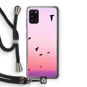 CaseCompany Fly away: Samsung Galaxy A31 Transparant Hoesje met koord