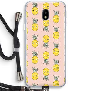 CaseCompany Ananas: Samsung Galaxy J3 (2017) Transparant Hoesje met koord