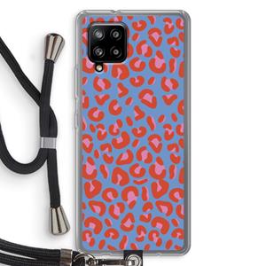 CaseCompany Leopard blue: Samsung Galaxy A42 5G Transparant Hoesje met koord