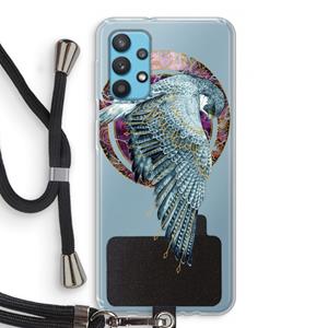 CaseCompany Golden Falcon: Samsung Galaxy A32 4G Transparant Hoesje met koord