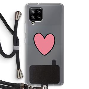 CaseCompany Hartje: Samsung Galaxy A42 5G Transparant Hoesje met koord